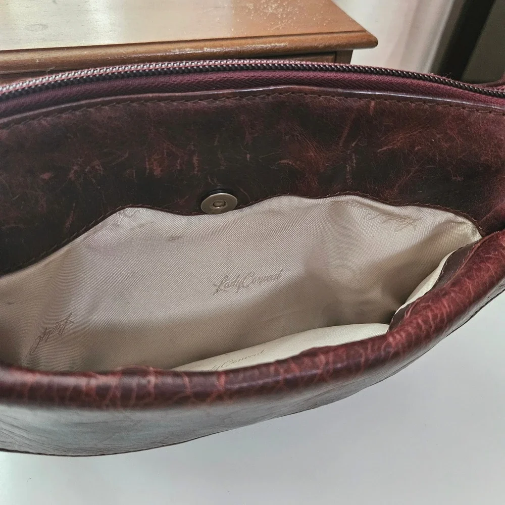 Lady Conceal Leather Crossbody Bag Brown Organizer Concealed Carry CCW Purse